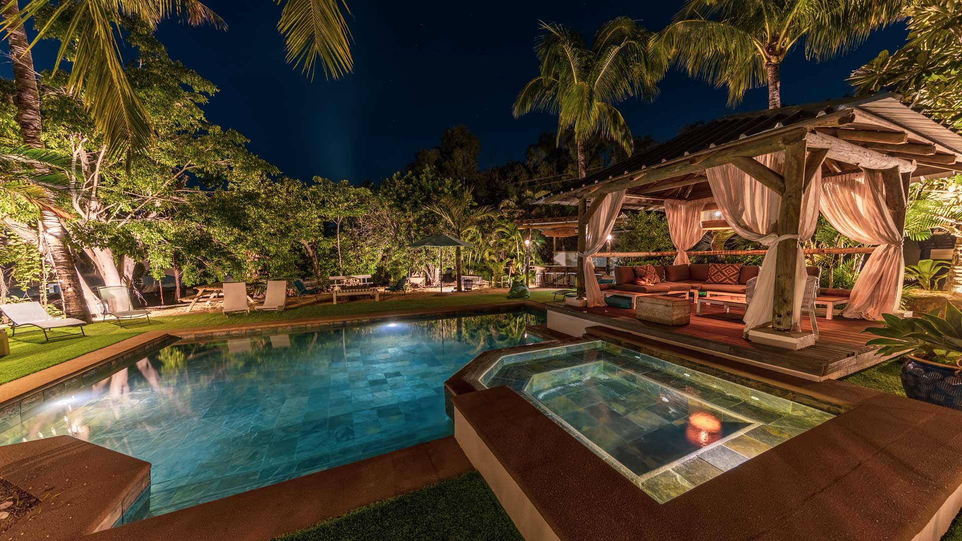 SHANTI-GHAR-Pool-night
